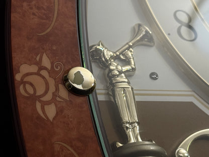 Rhythm “CTS Florence” Inlaid Wooden Musical Motion Pendulum Wall Clock with Popular Melodies - CMJ338UR06