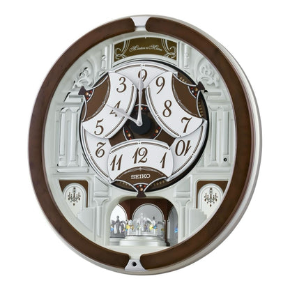 NEW! | Seiko QXM615BRH “Snow Castle” Melodies in Motion Dancing Dial Musical Wall Clock with 40 Songs