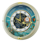 Seiko QXM616SRH “Blue Skies” Melodies in Motion Dancing Dial Musical Wall Clock with 40 Songs