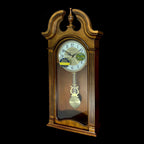 Rhythm “WSM Tiara II” Traditional Wooden Musical & Chiming Pendulum Wall Clock with Intricate Carved Frame - CMJ539UR06