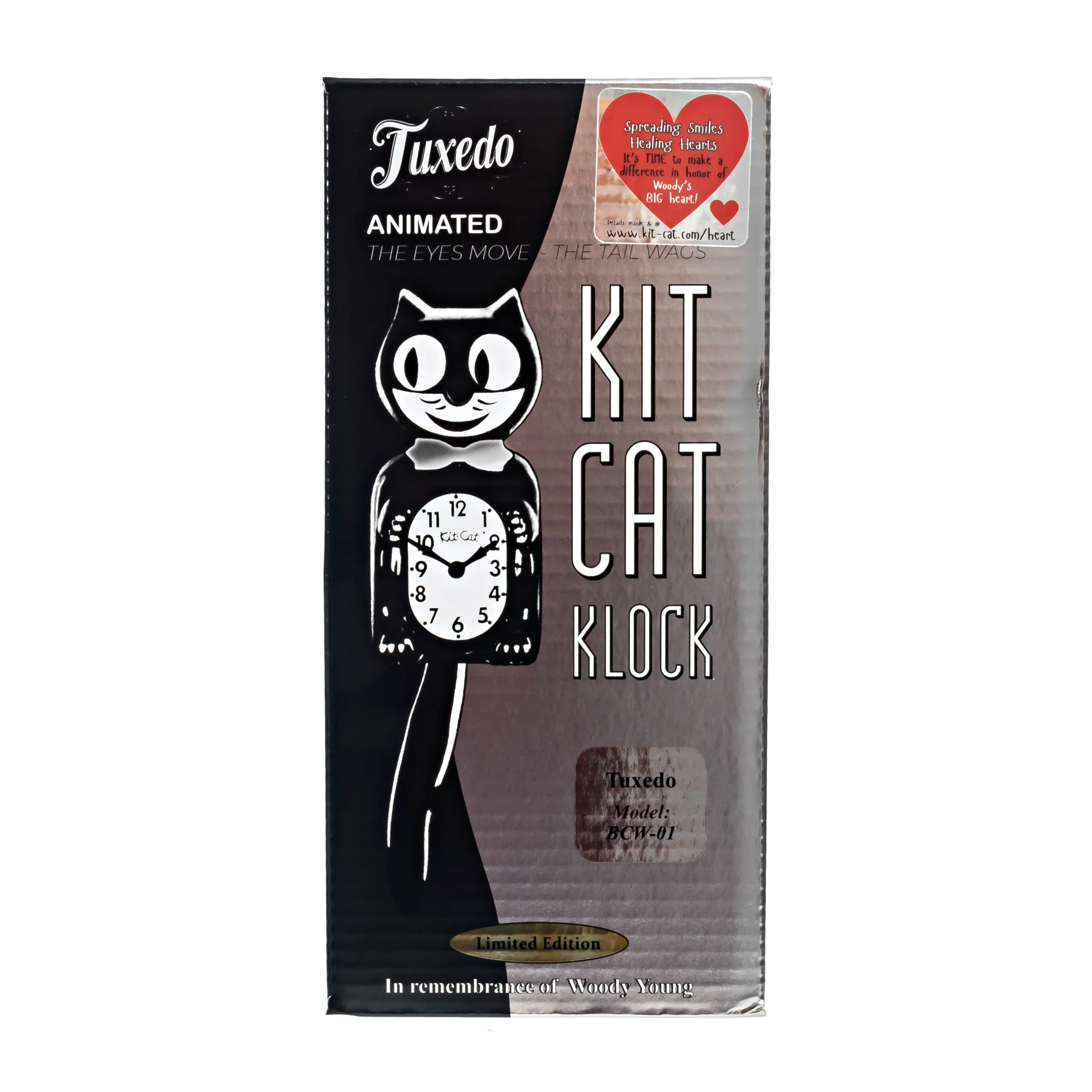 Original Kit-Cat Klock “Tuxedo” Special Commemorative Limited Edition Novelty Moving Pendulum Wall Clock by California Clock Company - BCW-01