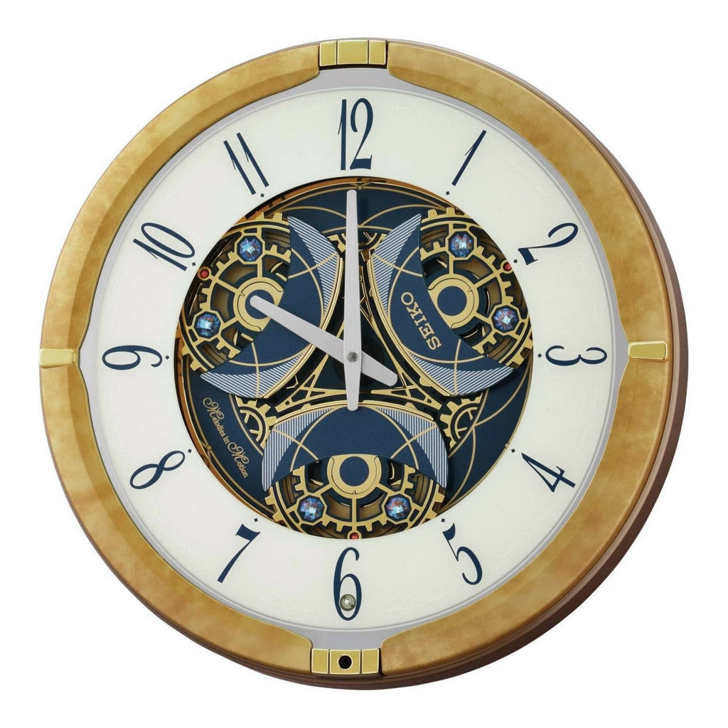 Seiko QXM387GRH “Kingly Mechanical” Melodies in Motion Dancing Dial Musical Wall Clock with 30 Songs