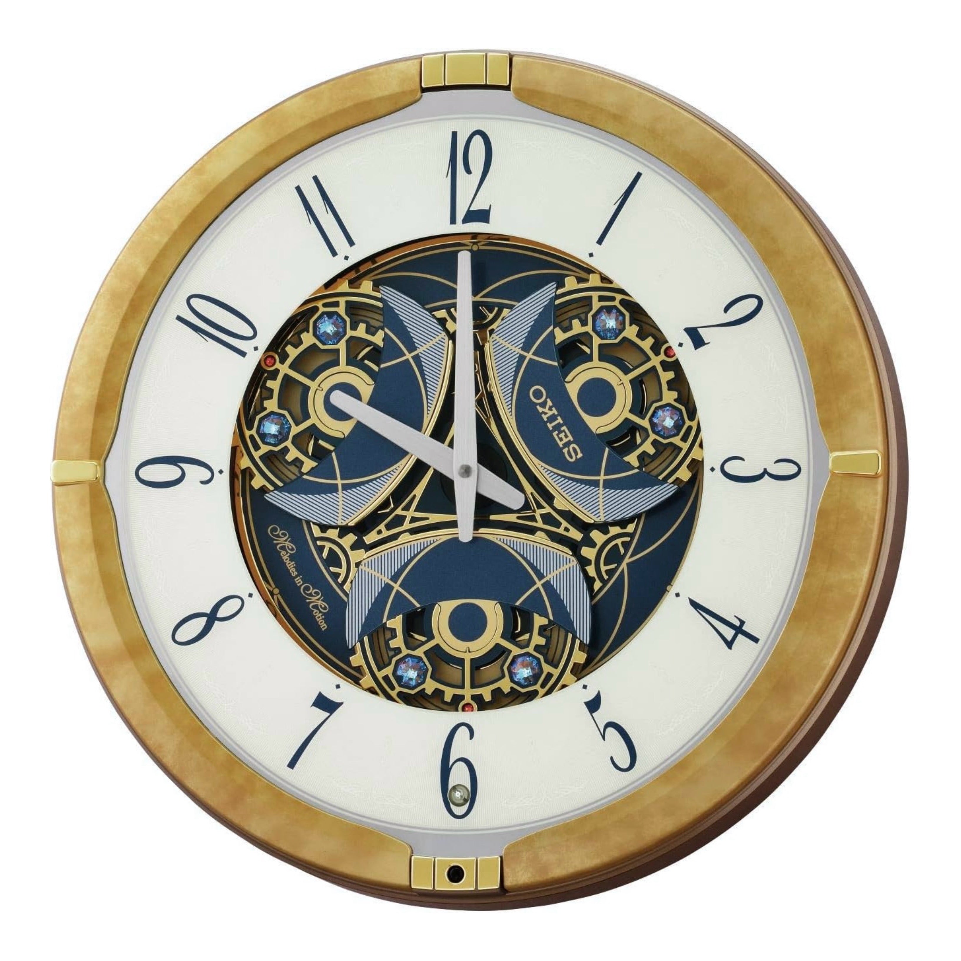 Seiko QXM387GRH “Kingly Mechanical” Melodies in Motion Dancing Dial Musical Wall Clock with 30 Songs