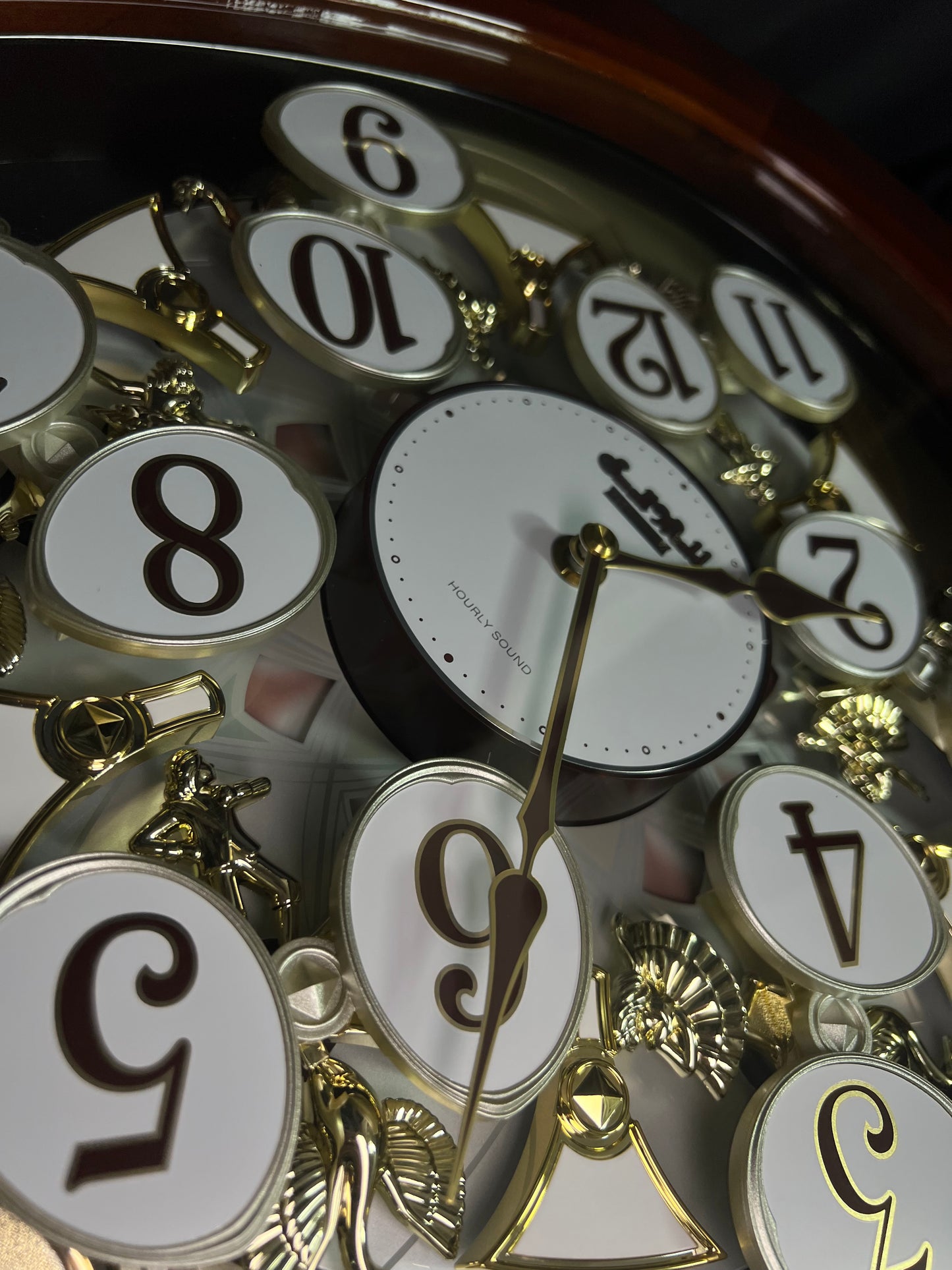 Rhythm "Grand Encore Legend" Magic Motion Musical Wooden Wall Clock with Animated Moving Dial and Music by The Beatles - 4MH834WB06