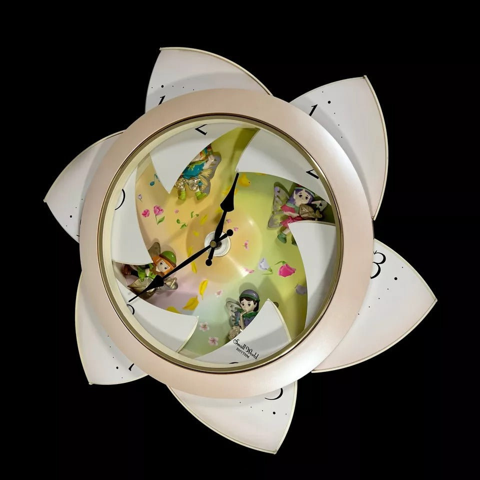 Rhythm “Floral Fantasy” Magic Motion Musical Wall Clock with Surprise Dial Animation and Moving Figurines - 4MH663-R34