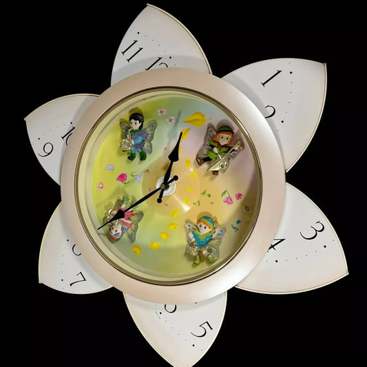 Rhythm “Floral Fantasy” Magic Motion Musical Wall Clock with Surprise Dial Animation and Moving Figurines - 4MH663-R34