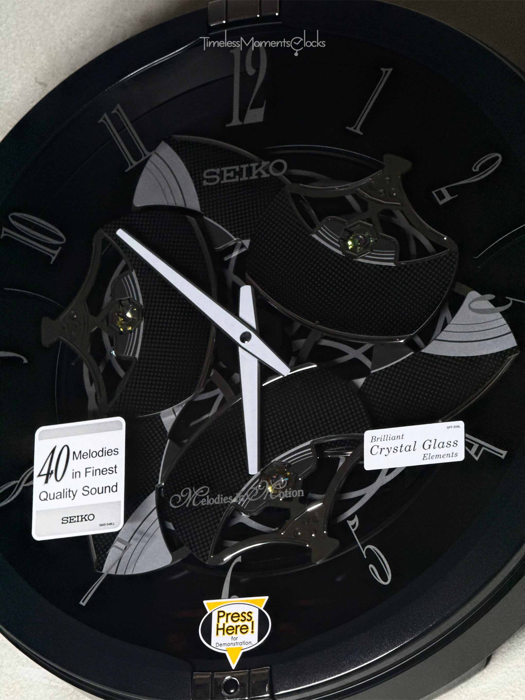 Seiko QXM621KRH “Onyx” Melodies in Motion Dancing Dial Musical