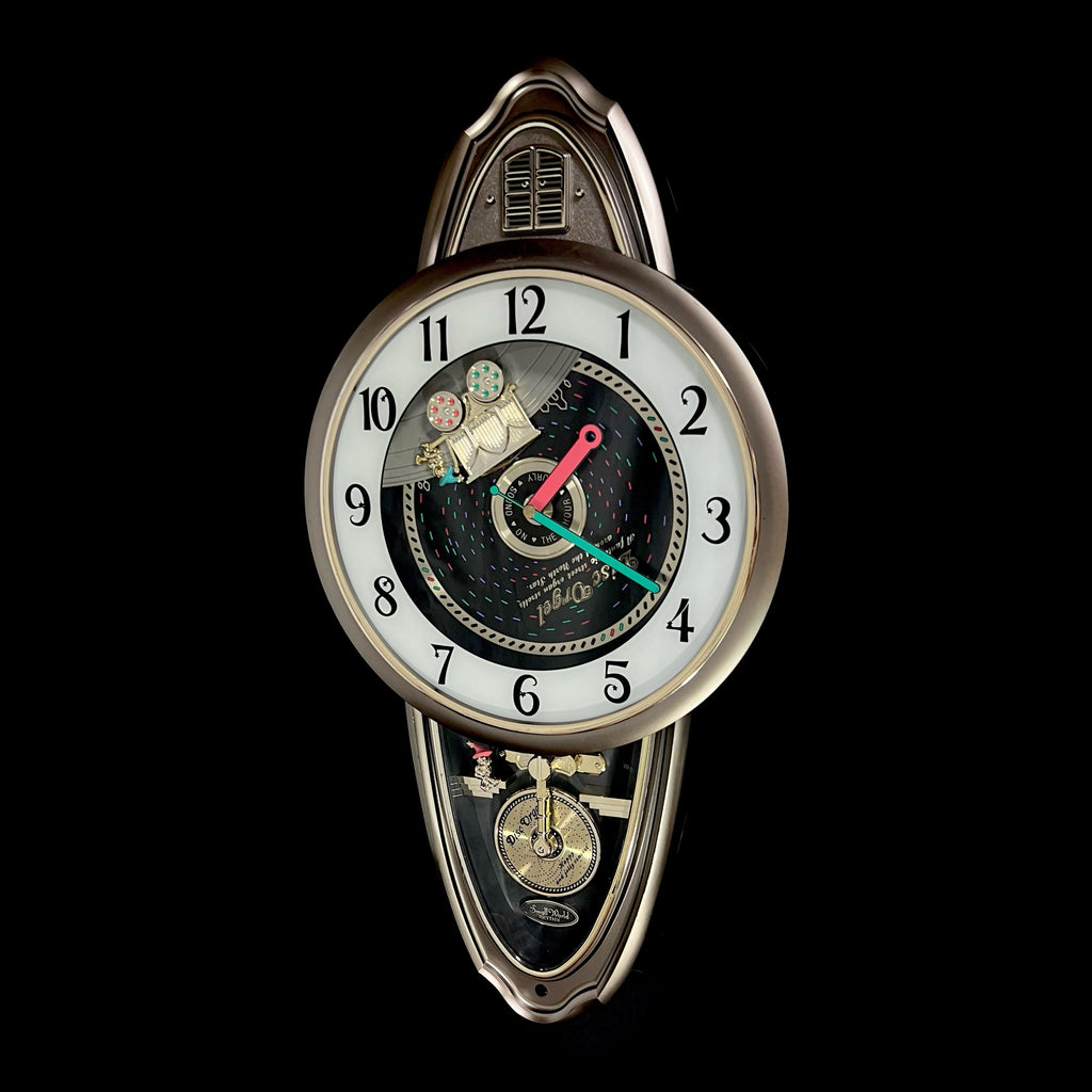 Rhythm "Calliope Phonograph" Magic Motion Musical Wall Clock with Moving Animation - 4MH714RH08
