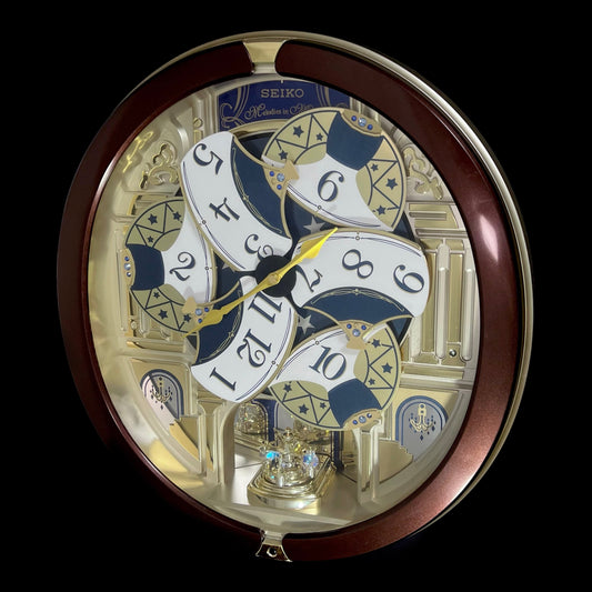 Seiko QXM541BRH "2014 Special Collector's Edition" Melodies in Motion Dancing Dial Musical Wall Clock with Music by The Beatles