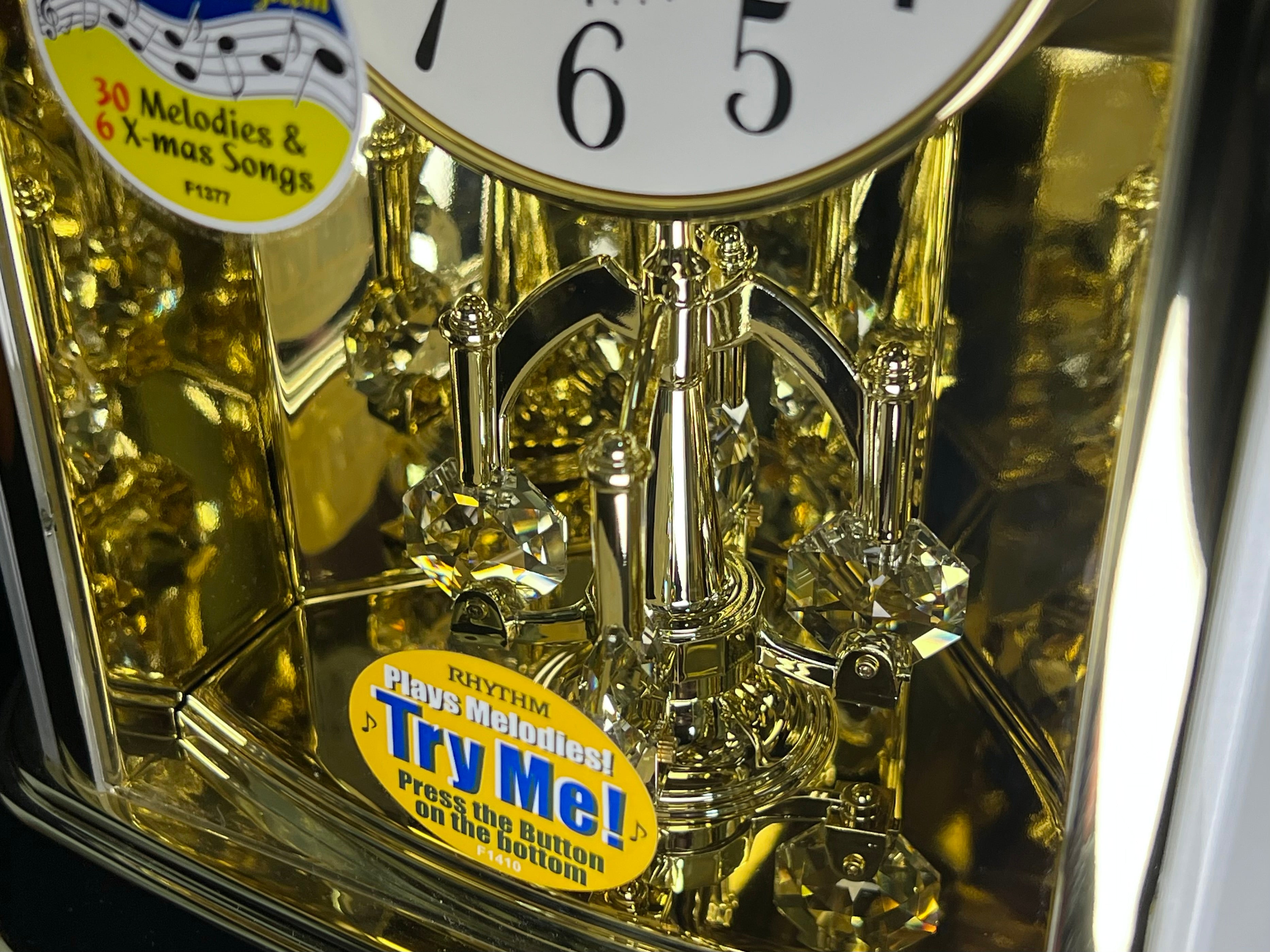 Rhythm “Crystal Dulcet II (Pearl)” Musical Motion Decorative Pendulum Mantel Clock - 4RH794WU03