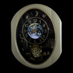 Rhythm “Peaceful Cosmos Entertainer” Moving Earth Dial Magic Motion Musical Wall Clock with Popular Melodies - 4MH839WB19