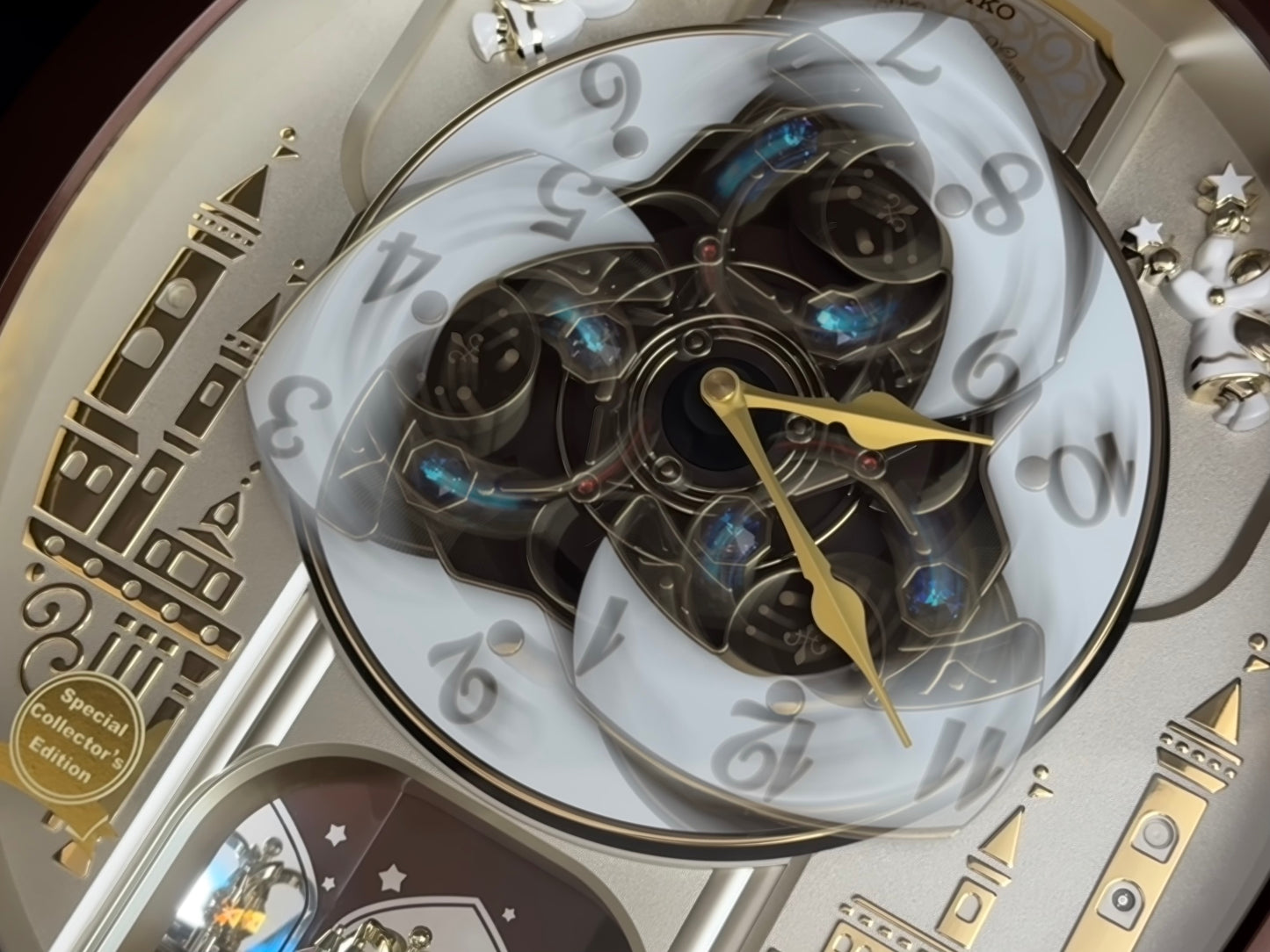 Seiko QXM491BRH "2013 Special Collector's Edition" Melodies in Motion Dancing Dial Musical Wall Clock with '70s Pop Music