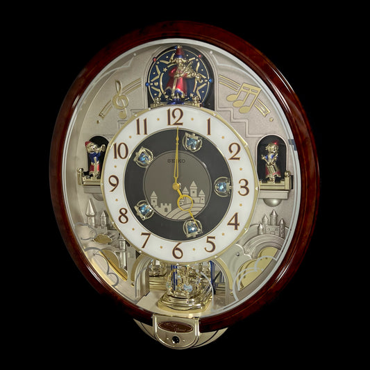 Seiko QXM160BRH “2008 Special Collector's Edition" Melodies in Motion Musical Moving Wall Clock with Music by The Beatles