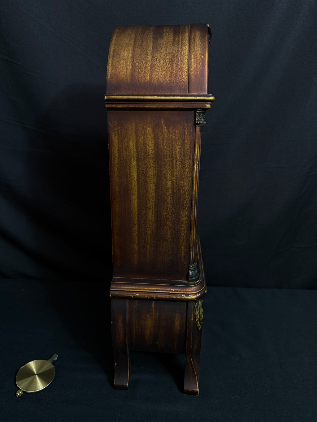 Rhythm "CTS Venetian" Antique-Style Wooden Musical Pendulum Mantel Clock with Intricate Carved Frame - CRJ715UR06