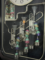 Rhythm "Trumpet Trio" Magic Motion Musical Wall Clock with Animated Figurines - 4MH712-R02