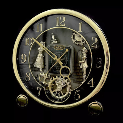 Rhythm "Small World Workings" Magic Motion Musical Mantel & Alarm Clock from Japan with Animated Dial - 4RE541RH02