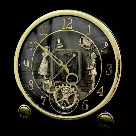 Rhythm "Small World Workings" Magic Motion Musical Mantel & Alarm Clock from Japan with Animated Dial - 4RE541RH02