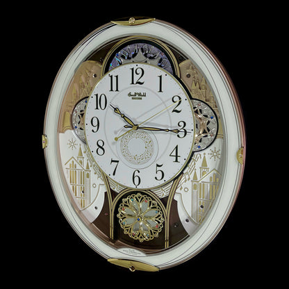 Rhythm "Small World Noel (White)" Magic Motion Musical Wall Clock from Japan with Rotating Dial - 4MN509RH03