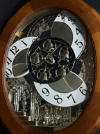 Rhythm "Nostalgia Legend" Moving Dial Magic Motion Musical Wooden Wall Clock with Music by The Beatles - 4MH832WB06