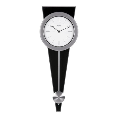 Seiko QXC111SLH "Zing" Modern Wooden Pendulum Wall Clock with Curved Glass Crystal
