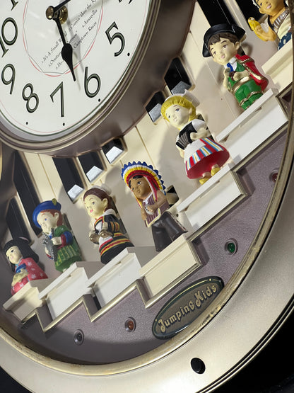 Rhythm “Jumping Kids” Magic Motion Musical Wall Clock with Moving Figurines and Piano Keys - 4MH721RH18