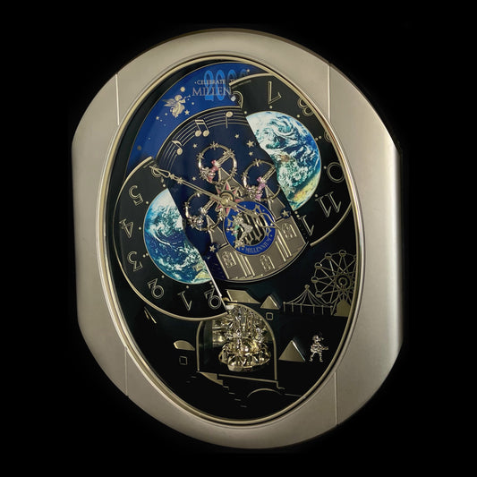Rhythm “Timecracker 2000” Limited Edition Moving Earth Dial Magic Motion Musical Wall Clock with Popular Melodies - 4MH751NR19
