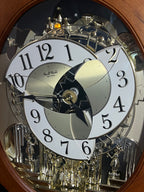Rhythm "Nostalgia Legend" Moving Dial Magic Motion Musical Wooden Wall Clock with Music by The Beatles - 4MH832WB06