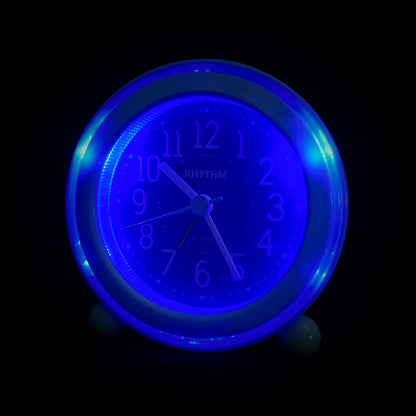 Rhythm “Nightbright 308” Retro Desk Alarm Clock with LED-Lighted Dial - CRE308UR01 (Red), CRE308UR04 (Blue), CRE308UR14 (Orange)