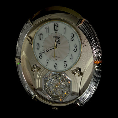Citizen (Rhythm) "Pal Muse Lumière" Musical Motion Decorative Pendulum Wall Clock from Japan with LED Light Show - 4MN430-018