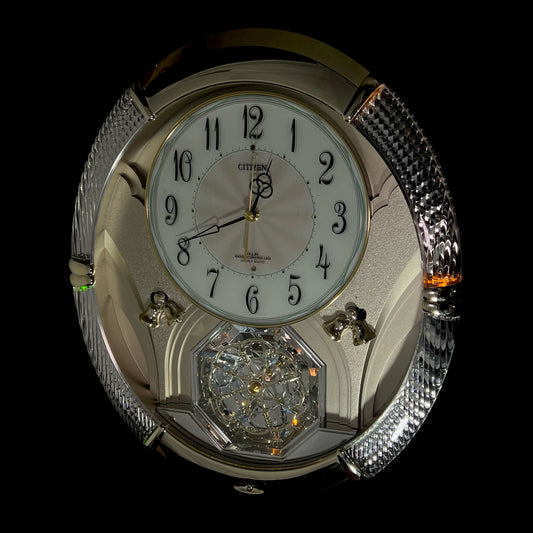 Citizen (Rhythm) "Pal Muse Lumière" Musical Motion Decorative Pendulum Wall Clock from Japan with LED Light Show - 4MN430-018