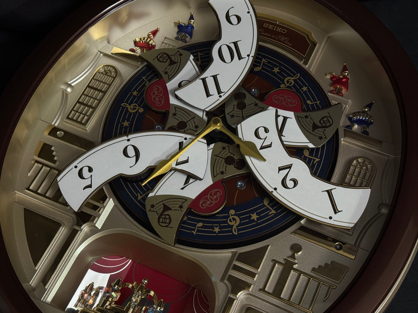 Seiko QXM554BRH "2015 Special Collector's Edition" Melodies in Motion Dancing Dial Musical Wall Clock with '70s Pop Music