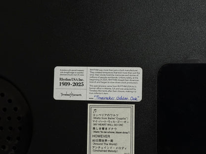 Rhythm "Timecracker Golden Oak" Moving Dial Magic Motion Musical Wooden Wall Clock with Popular Melodies - 4MH782-R07