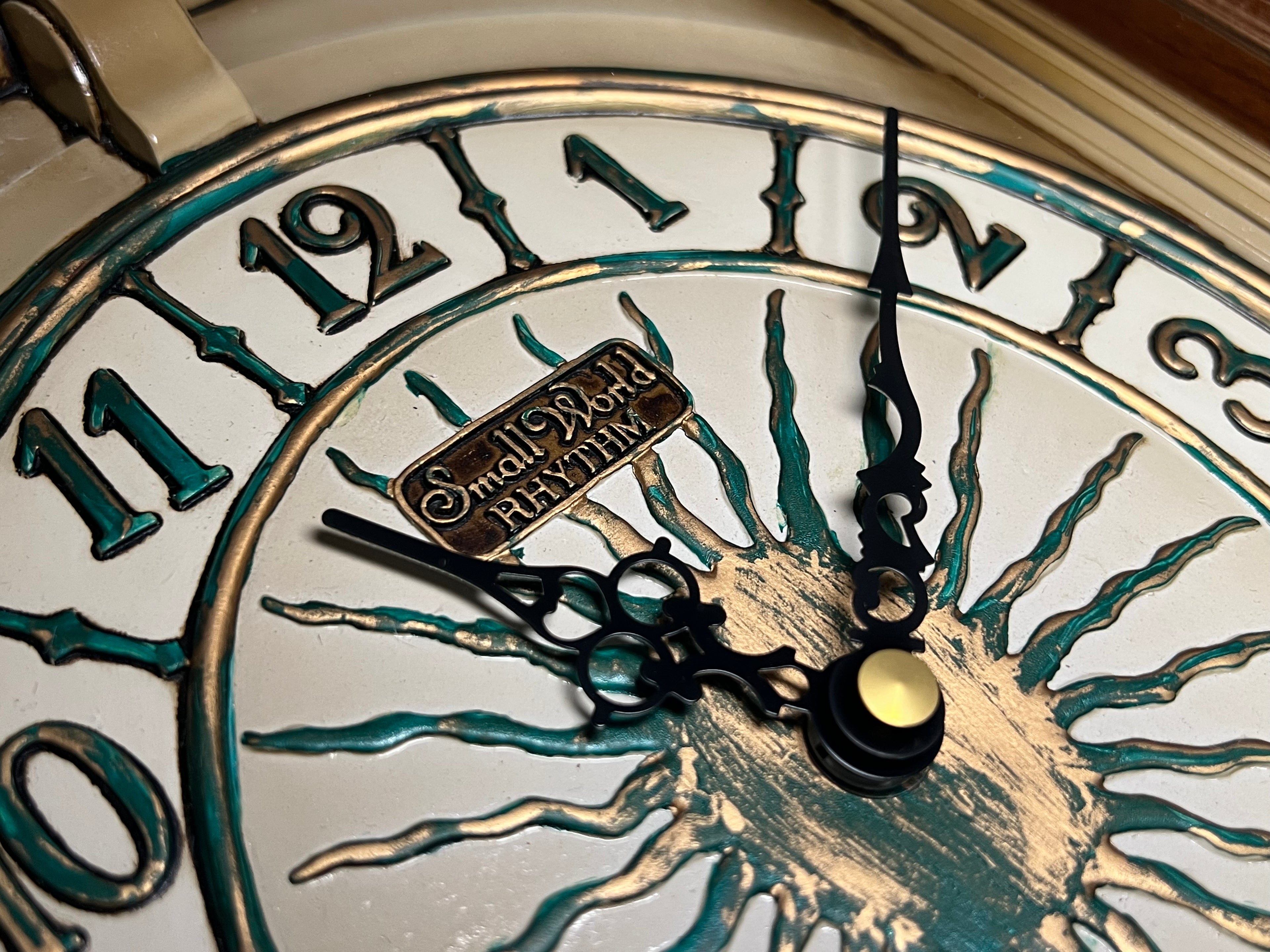 Rhythm “CTS Sundial” Gothic Wooden Musical Motion Pendulum Wall Clock with Popular Melodies - CMJ336UR06