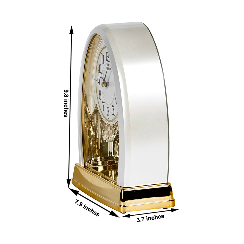 Rhythm “Joyful Crystal Gold” Musical Motion Decorative Pendulum Mantel Clock - 4RJ643WU18