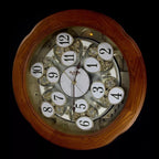 Rhythm "Angel Blossom II" Magic Motion Musical Wooden Wall Clock with Animated Moving Dial - 4MH868WD06