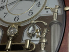 Rhythm “CTS Florence” Inlaid Wooden Musical Motion Pendulum Wall Clock with Popular Melodies - CMJ338UR06