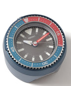 Seiko QHE207LLH "Mai Modern Watch Dial" Red & Blue Heritage Design Luminous Desk & Alarm Clock with Rotating Bezel