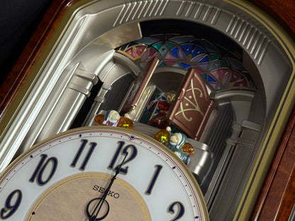 Seiko QXM223BRH "Classic Dropping Dial" Melodies in Motion Musical Moving Wall Clock