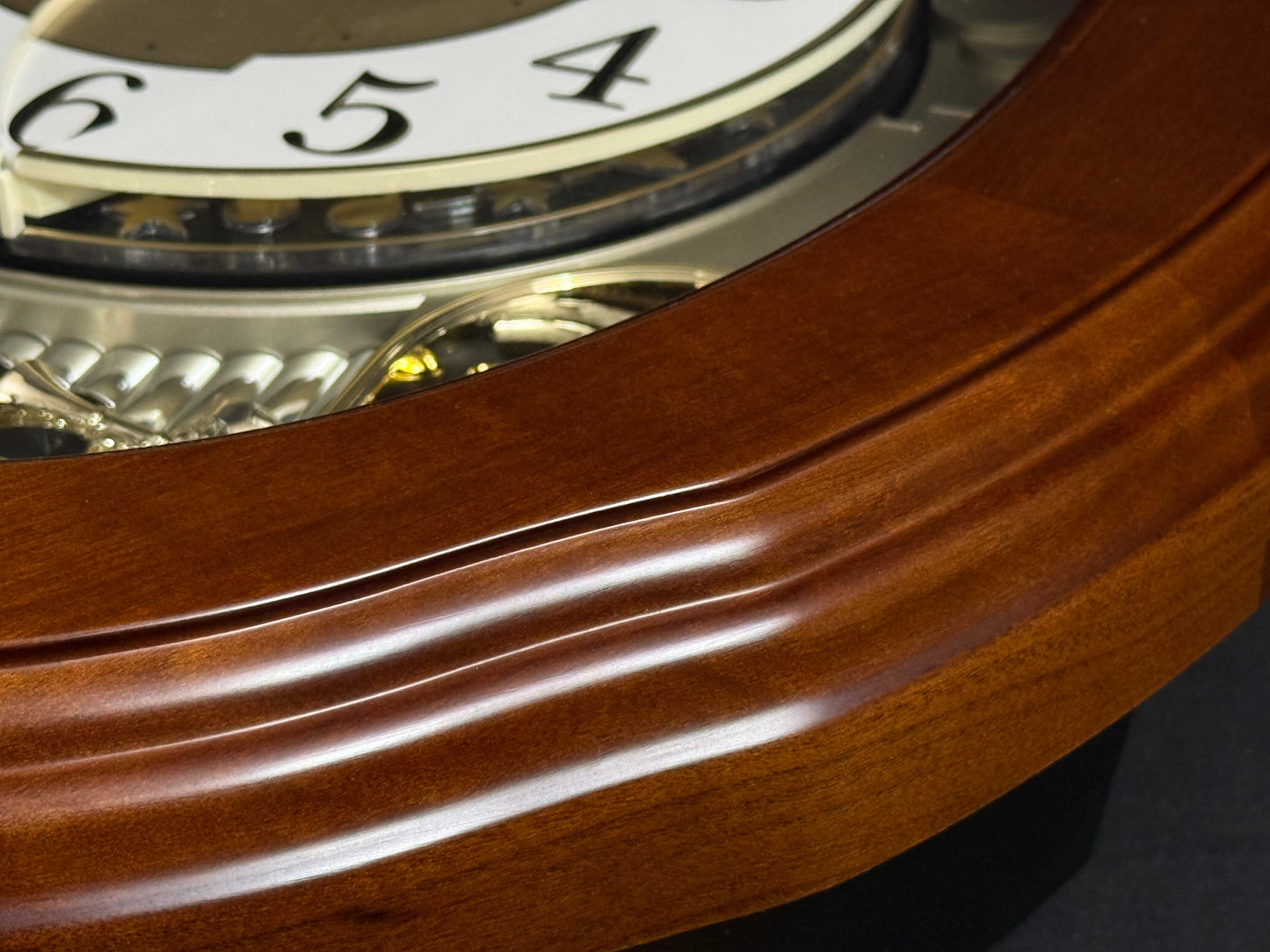 Rhythm "CTS Nostalgia" Moving Dial Magic Motion Musical Wooden Wall Clock with Popular Melodies - 4MH780-R06
