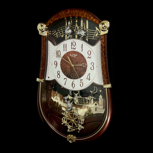 Rhythm “Concerto Entertainer II” Musical Motion Decorative Pendulum Wall Clock with Folk Songs - 4MH889WU23