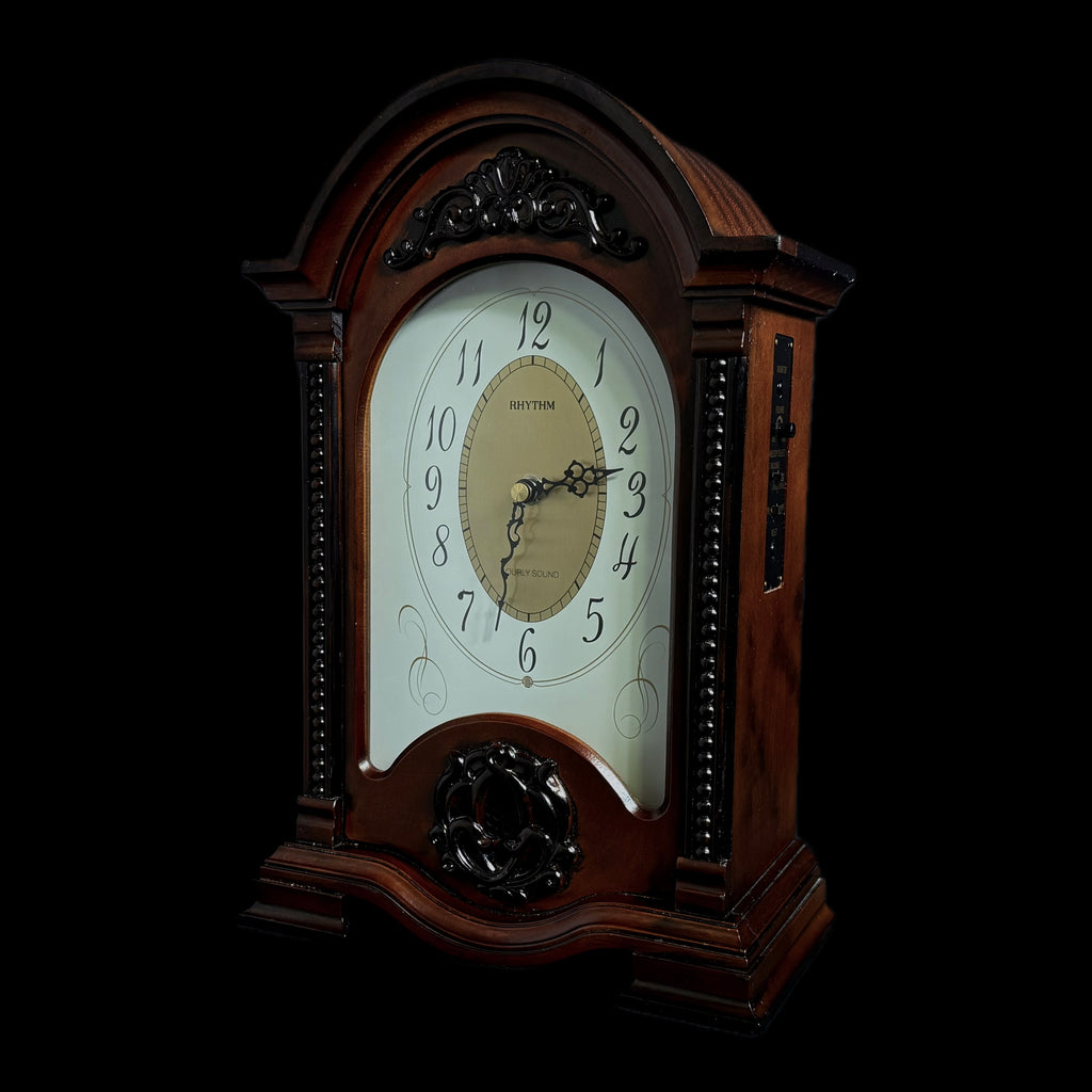 Rhythm "CTS Naples" Traditional Wooden Musical Mantel Clock with Popular Melodies - CRH120UR06