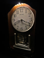 Rhythm "WSM Luminous Queen Mantel" Traditional Large Wooden Chiming & Musical Decorative Pendulum Mantel Clock with LED-Lighted Dial - CRH227UR06