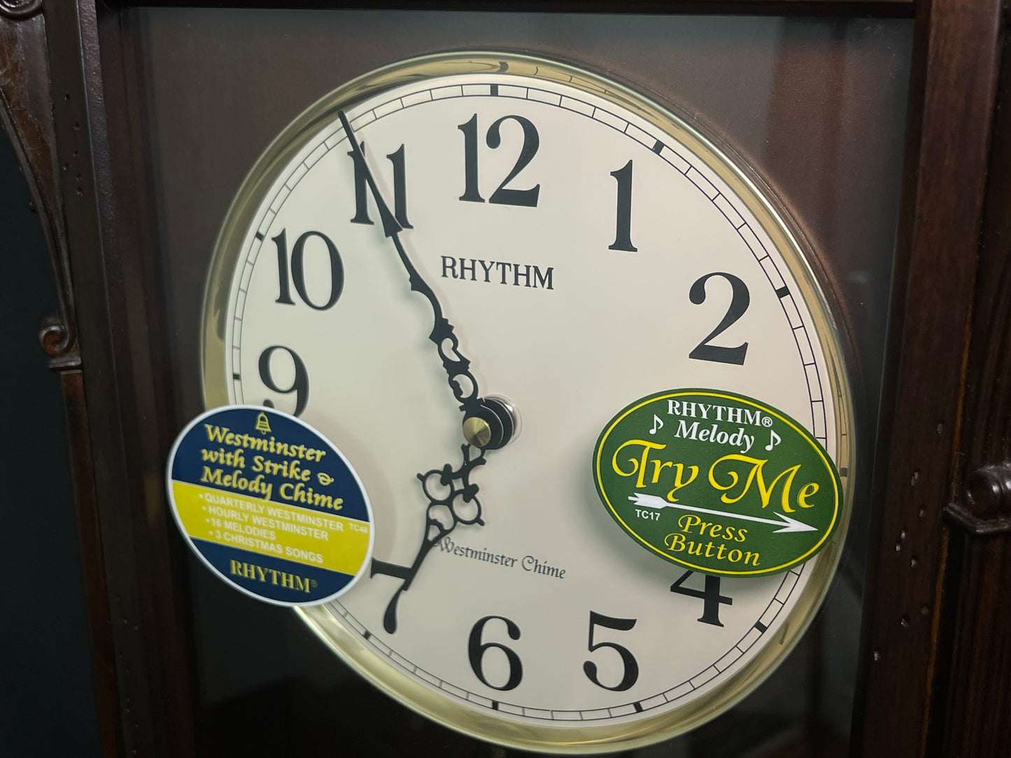 Rhythm “WSM Rembrandt II” Traditional Wooden Musical & Chiming Pendulum Wall Clock - CMJ540UR06