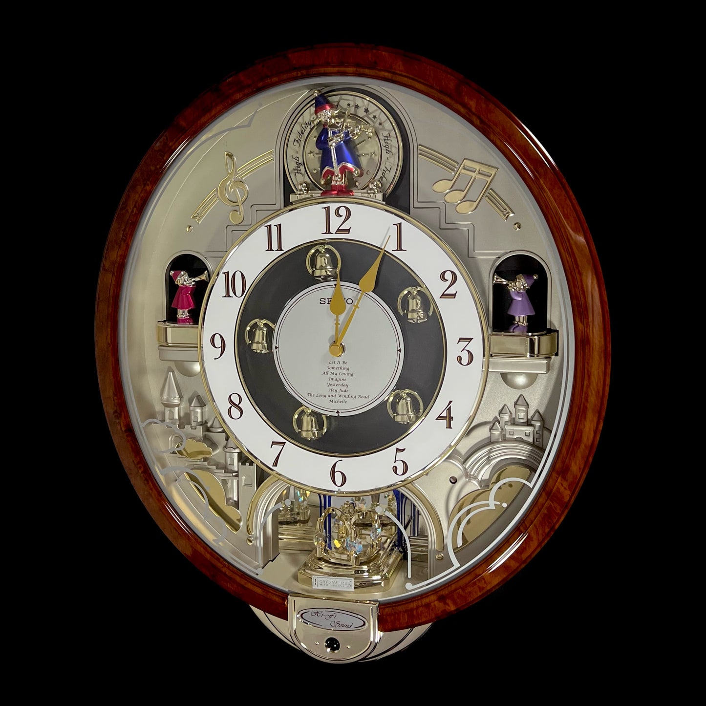 Seiko QXM134BRH "2005 Special Collector's Edition" Melodies in Motion Musical Moving Wall Clock with Music by The Beatles
