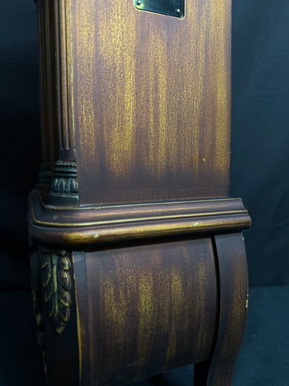 Rhythm "CTS Venetian" Antique-Style Wooden Musical Pendulum Mantel Clock with Intricate Carved Frame - CRJ715UR06