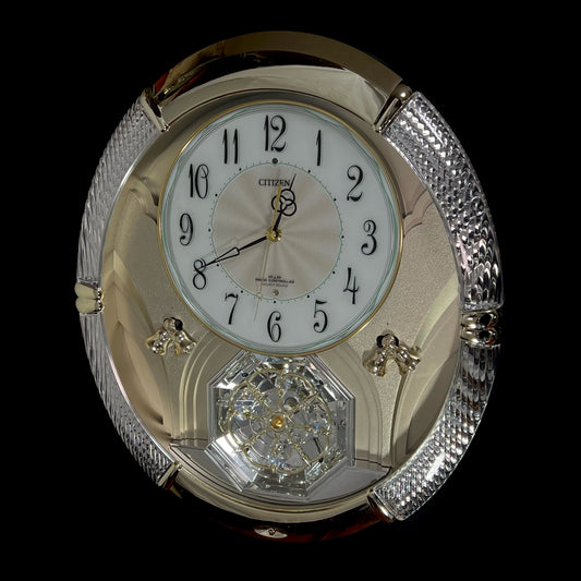Citizen (Rhythm) "Pal Muse Lumière" Musical Motion Decorative Pendulum Wall Clock from Japan with LED Light Show - 4MN430-018
