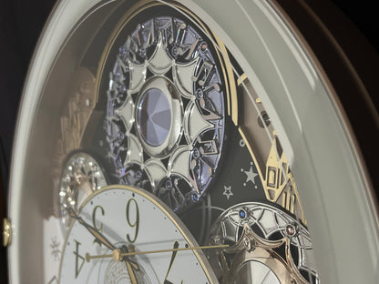 Rhythm "Small World Noel (White)" Magic Motion Musical Wall Clock from Japan with Rotating Dial - 4MN509RH03