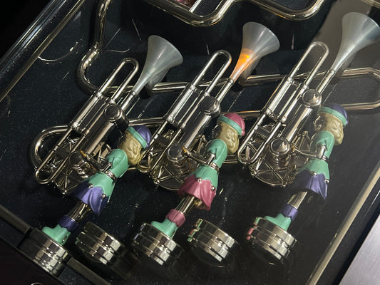 Rhythm "Trumpet Trio" Magic Motion Musical Wall Clock with Animated Figurines - 4MH712-R02