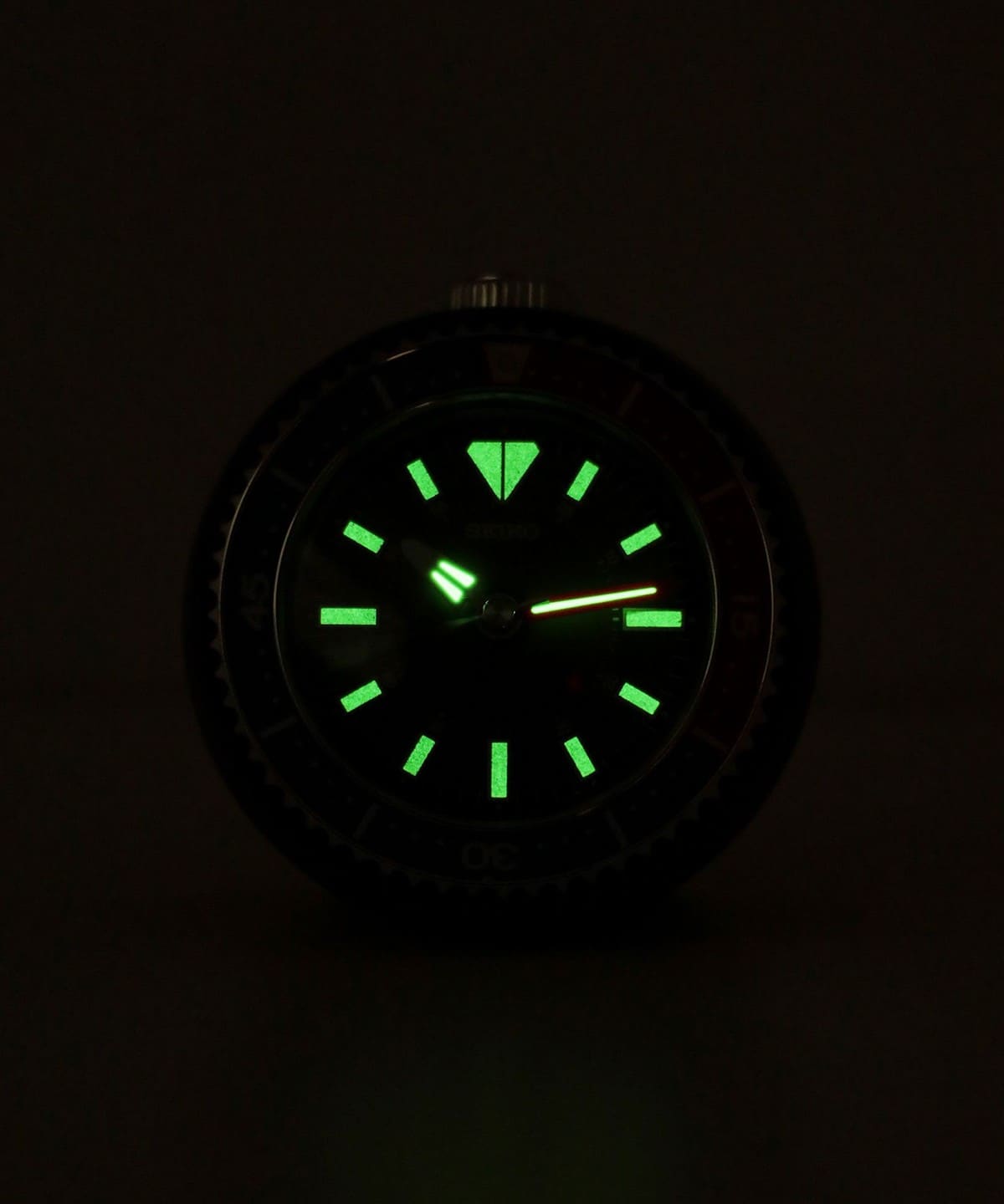 Seiko QHE207SLH "Mai Modern Watch Dial" Silver Heritage Design Luminous Desk & Alarm Clock with Rotating Bezel