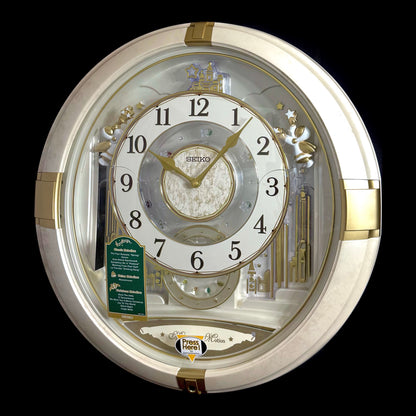 Seiko QXM603WRH “Winter Angels” Melodies in Motion Jaw-Dropping Dial Musical Moving Wall Clock